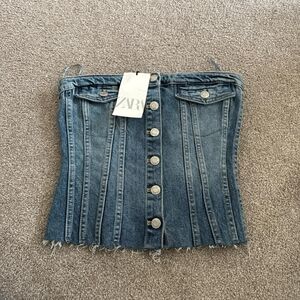 Zara Denim Mini Crop-top